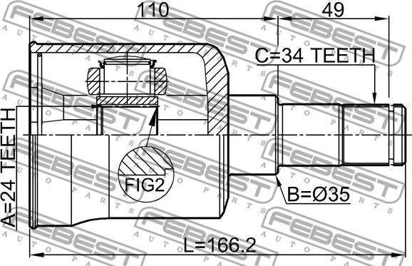 Febest 2211-CARLH - ШРУС autocars.com.ua