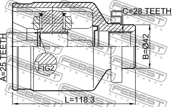 Febest 2211-MAGRH - ШРУС autocars.com.ua