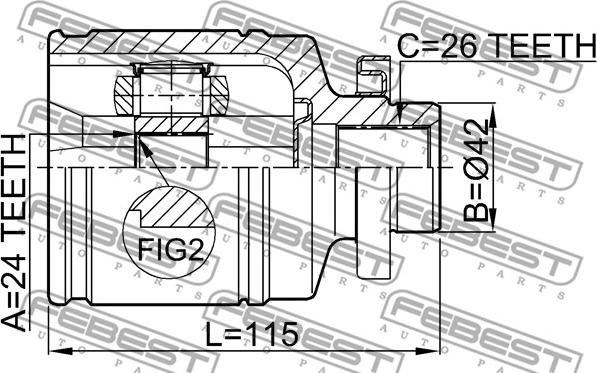 Febest 2211-NS20RH - Шарнирный комплект, ШРУС, приводной вал avtokuzovplus.com.ua