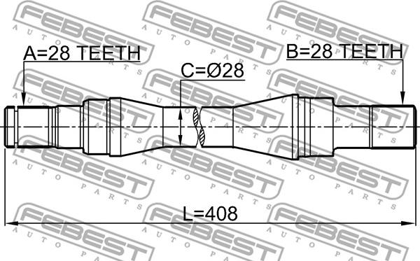 Febest 2212-CARNRH - Привідний вал autocars.com.ua