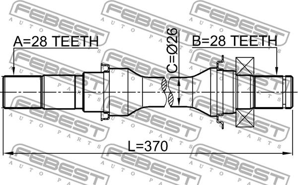 Febest 2212-SED25MT - Приводной вал autodnr.net