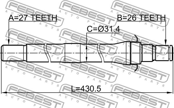 Febest 2212-SP4WDAT - Приводний вал autocars.com.ua