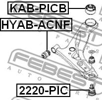 Febest 2220-PIC - Шаровая опора, несущий / направляющий шарнир avtokuzovplus.com.ua