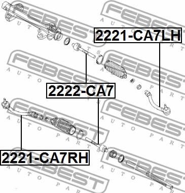 Febest 2221-CA7RH - Рульовий наконечник autocars.com.ua