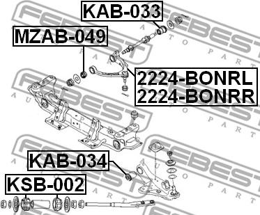 Febest 2224-BONRR - Важіль незалежної підвіски колеса autocars.com.ua