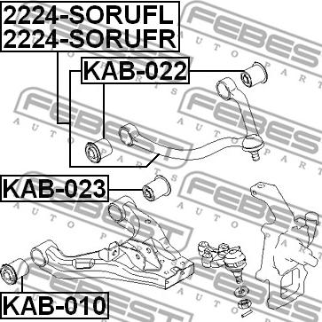 Febest 2224-SORUFL - Рычаг подвески колеса avtokuzovplus.com.ua