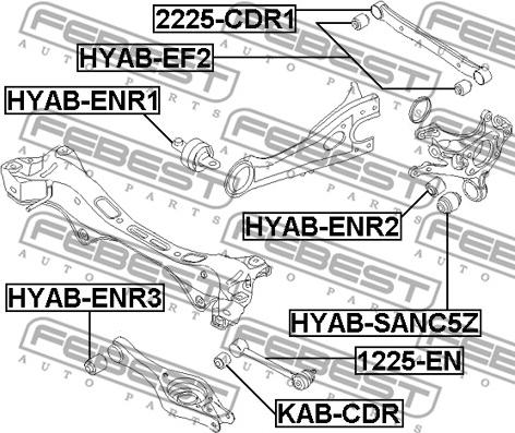 Febest KAB-CDR - Сайлентблок, рычаг подвески колеса avtokuzovplus.com.ua