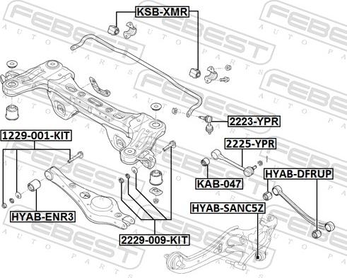 Febest 2225-YPR - Важіль незалежної підвіски колеса autocars.com.ua