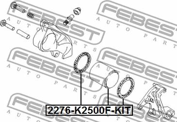 Febest 2276-K2500F-KIT - Ремкомплект, гальмівний супорт autocars.com.ua