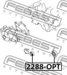 Febest 2288-OPT - Паразитний / провідний ролик, поліклиновий ремінь autocars.com.ua