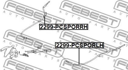 Febest 2299-PCSPORLH - Трос, гальмівна система autocars.com.ua