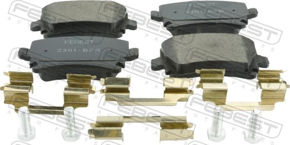 Febest 2301-B7R - Гальмівні колодки, дискові гальма autocars.com.ua