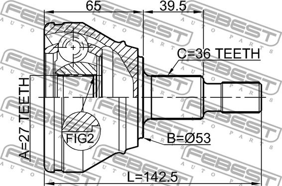 Febest 2310-033 - Шарнірний комплект, ШРУС, приводний вал autocars.com.ua