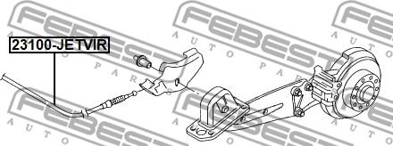 Febest 23100-JETVIR - Трос, гальмівна система autocars.com.ua