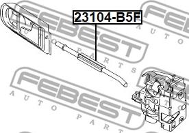 Febest 23104-B5F - Трос, замок дверей autocars.com.ua