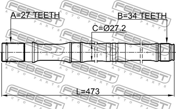 Febest 2312-TIGRH - Приводний вал autocars.com.ua