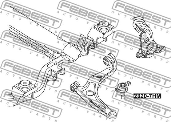 Febest 2320-7HM - Шаровая опора, несущий / направляющий шарнир avtokuzovplus.com.ua