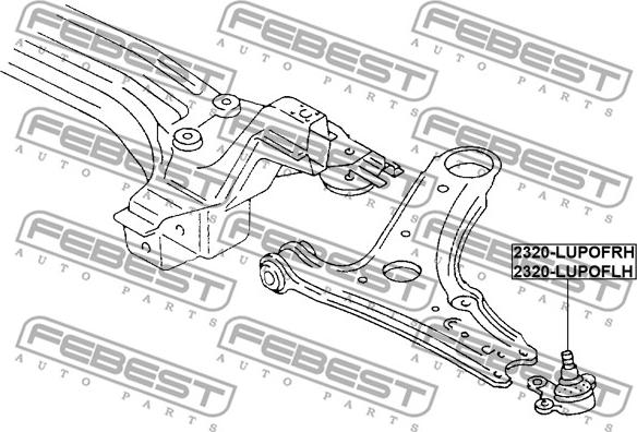 Febest 2320-LUPOFRH - Шаровая опора, несущий / направляющий шарнир avtokuzovplus.com.ua