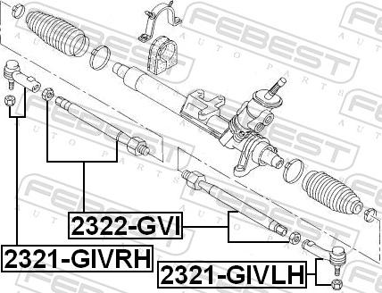 Febest 2321-GIVLH - Наконечник рульової тяги, кульовий шарнір autocars.com.ua