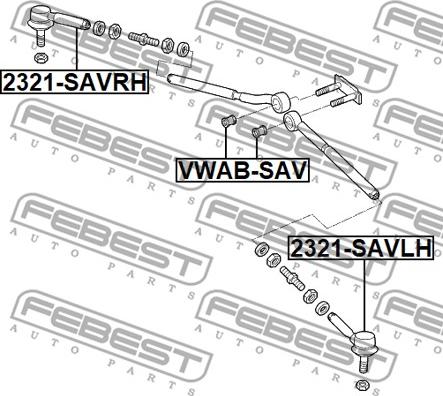 Febest 2321-SAVLH - Наконечник рульової тяги, кульовий шарнір autocars.com.ua