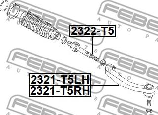 Febest 2322-T5 - Осевой шарнир, рулевая тяга avtokuzovplus.com.ua