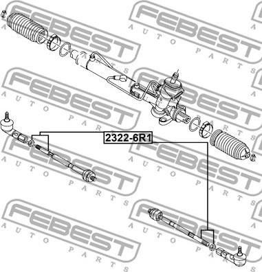 Febest 2322-6R1 - Осевой шарнир, рулевая тяга avtokuzovplus.com.ua