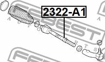 Febest 2322-A1 - Осьовий шарнір, рульова тяга autocars.com.ua