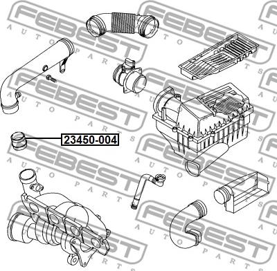 Febest 23450-004 - Шланг, система подачи воздуха avtokuzovplus.com.ua