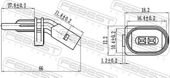 Febest 23606-004 - Датчик ABS, частота вращения колеса avtokuzovplus.com.ua