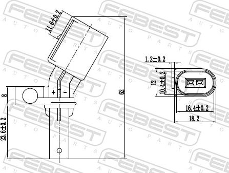 Febest 23606-009 - Датчик ABS, частота обертання колеса autocars.com.ua