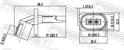 Febest 23606-017 - Датчик ABS, частота вращения колеса avtokuzovplus.com.ua