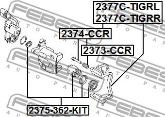 Febest 2373-CCR - Пыльник, управление корпуса скобы тормоза avtokuzovplus.com.ua