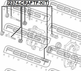 Febest 2374-CRAFTF-KIT - Елементи гальмівного супорта autocars.com.ua