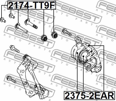 Febest 2375-2EAR - Ремкомплект, гальмівний супорт autocars.com.ua