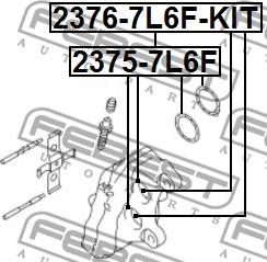 Febest 2375-7L6F - Ремкомплект, тормозной суппорт avtokuzovplus.com.ua