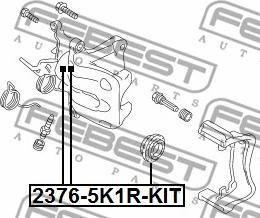 Febest 2376-5K1R-KIT - ПОРШЕНЬ СУППОРТА ТОРМОЗНОГО ЗАДНЕГО РЕМКОМПЛЕКТ AUDI A3-S3-SPORTBACK-QU. 2004-2013 [RA] autodnr.net