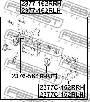 Febest 2377C-162RRH - Комплект поддержки корпуса скобы тормоза avtokuzovplus.com.ua