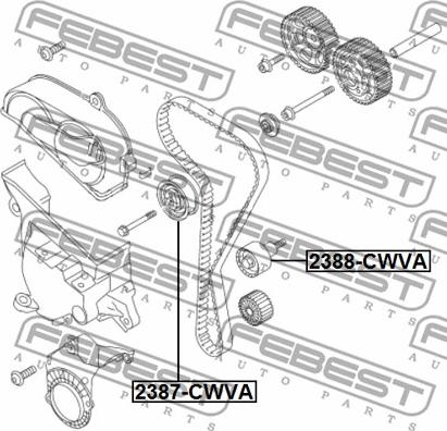 Febest 2387-CWVA - Натяжной ролик, ремень ГРМ avtokuzovplus.com.ua