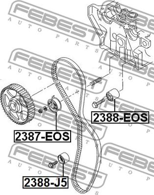 Febest 2387-EOS - Натяжной ролик, ремень ГРМ avtokuzovplus.com.ua