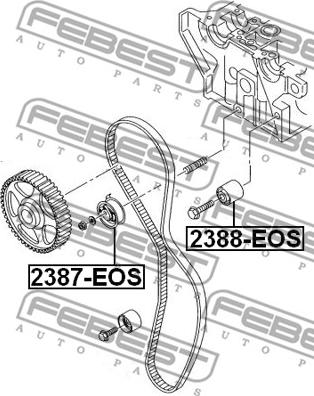 Febest 2388-EOS - Паразитний / Провідний ролик, зубчастий ремінь autocars.com.ua