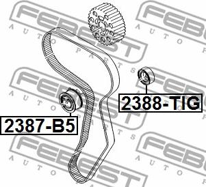 Febest 2388-TIG - Паразитний / провідний ролик, поліклиновий ремінь autocars.com.ua