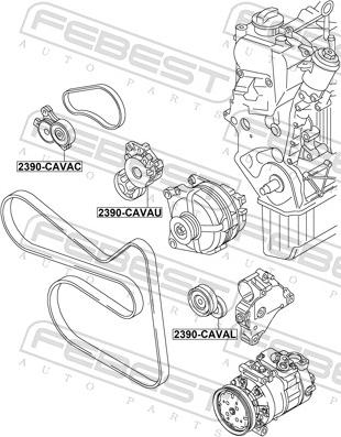 Febest 2390-CAVAL - Натяжитель, поликлиновый ремень autodnr.net