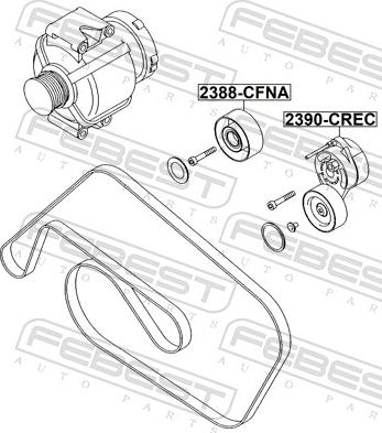 Febest 2390-CREC - Натягувач ременя, клинові зуб. autocars.com.ua