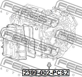 Febest 2399-002-PCS2 - Резьбовая пробка, масляний піддон autocars.com.ua