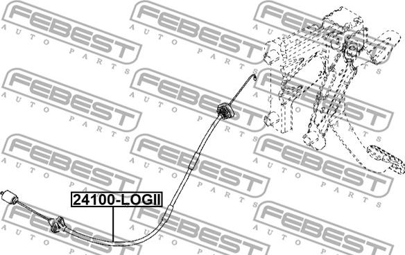 Febest 24108-LOGII - Трос, управління зчепленням autocars.com.ua