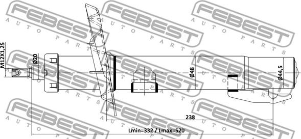 Febest 24110-008F - Амортизатор autocars.com.ua