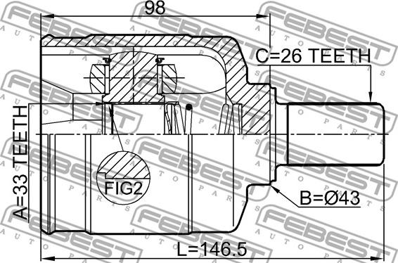 Febest 2411-DUSTLH - ШРУС autocars.com.ua