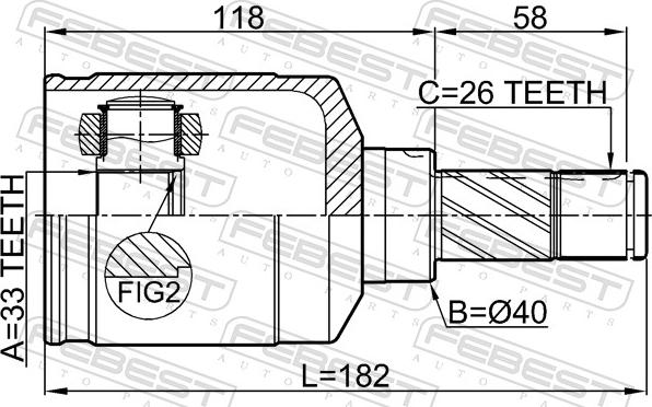 Febest 2411-DUSTMTLH - Шарнірний комплект, ШРУС, приводний вал autocars.com.ua