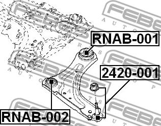 Febest RNAB-002 - Сайлентблок, рычаг подвески колеса autodnr.net