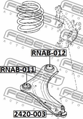 Febest 2420-003 - Несучий / направляючий шарнір autocars.com.ua